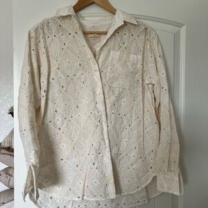 Sézane Max Shirt Cream Eyelet